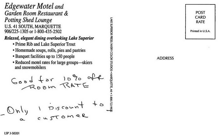 Garden Room Restaurant - Old Postcard Photo (newer photo)